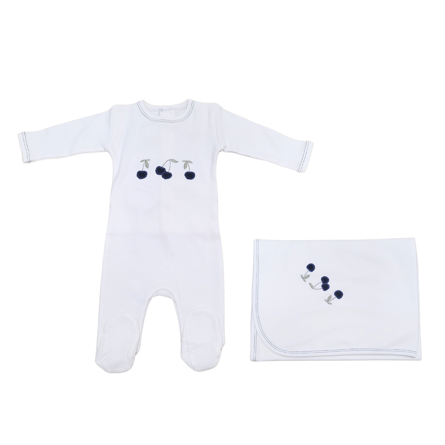 Coton Pompom Sweet Cherries Boy Footie Set
