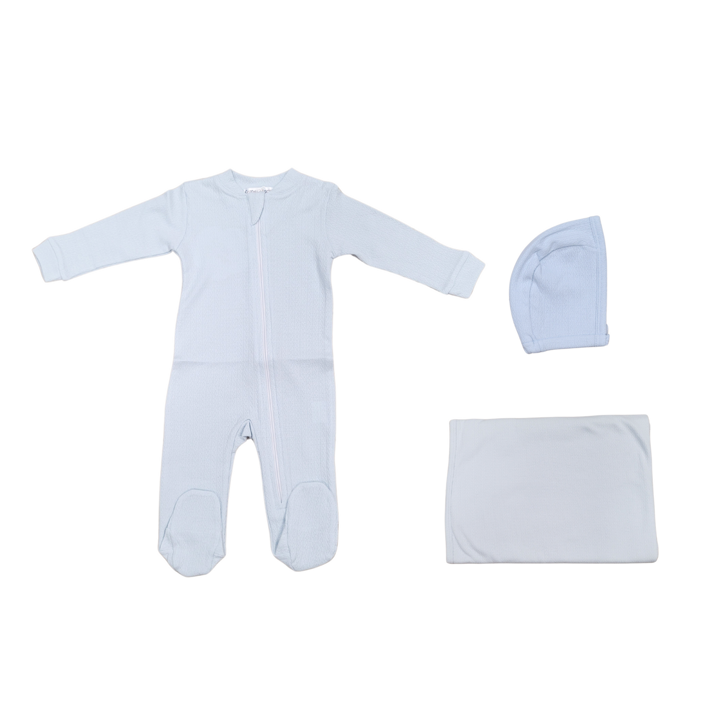 Coton Pompom Jacquard Boy Footie Set