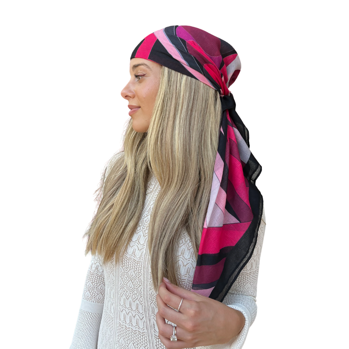 The Scarf Bar Pucci Inspired Fuchsia Art Deco Headscarf