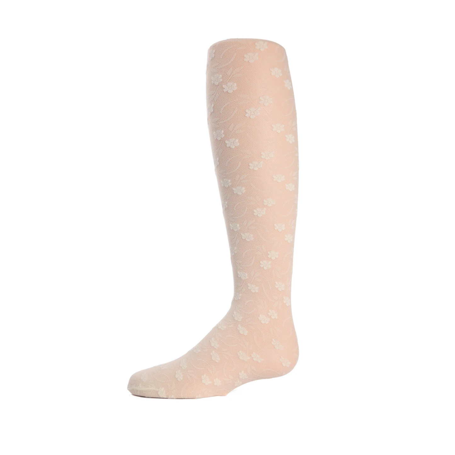Memoi Infant Sweet Blossoms Sheer Raised Floral Print Tights - Mk-212b