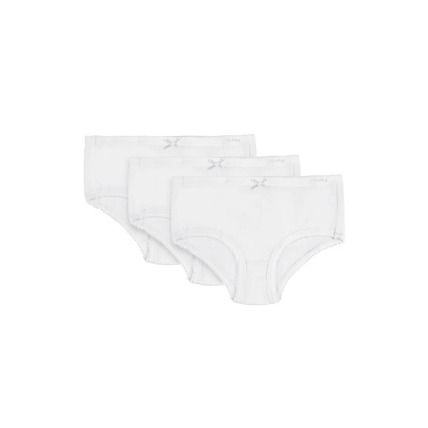 Memoi Girls Solid Cotton Briefs 3-Pack