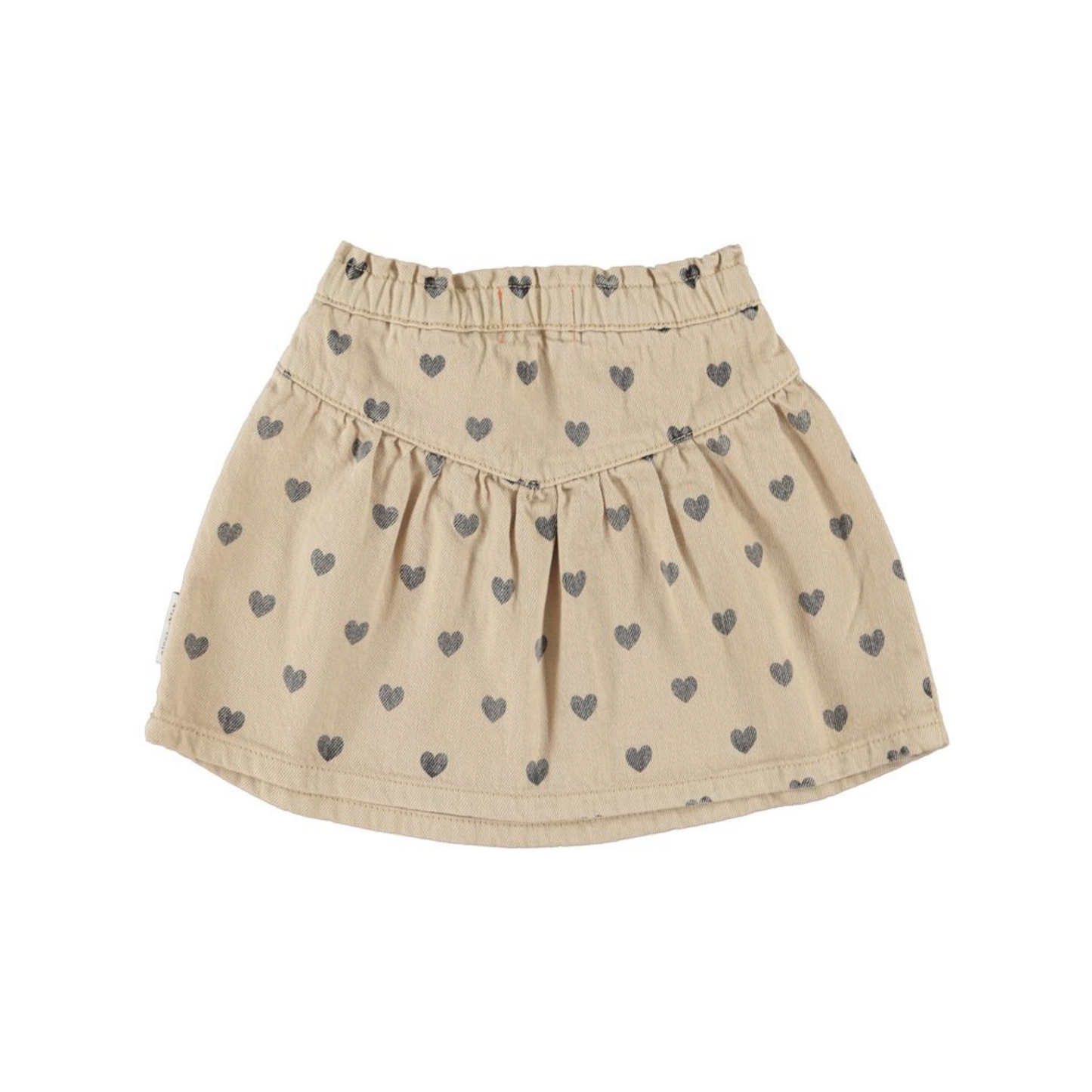 Piupiuchick Beige Black Hearts Skirt