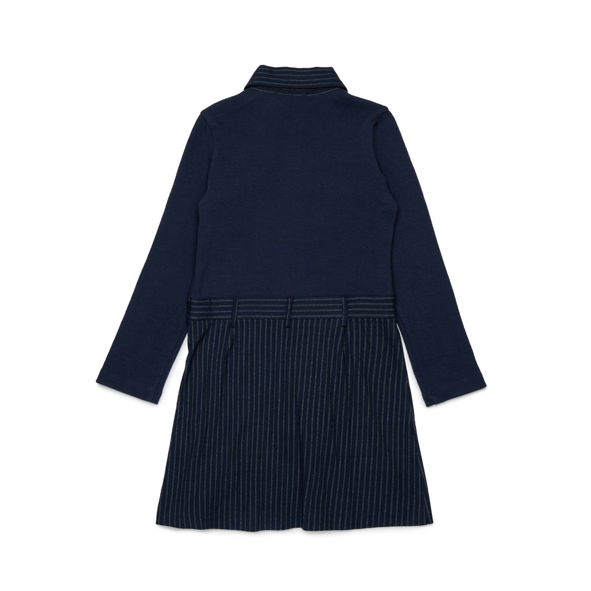 Max & Co Navy Stripe Long Sleeve Dress