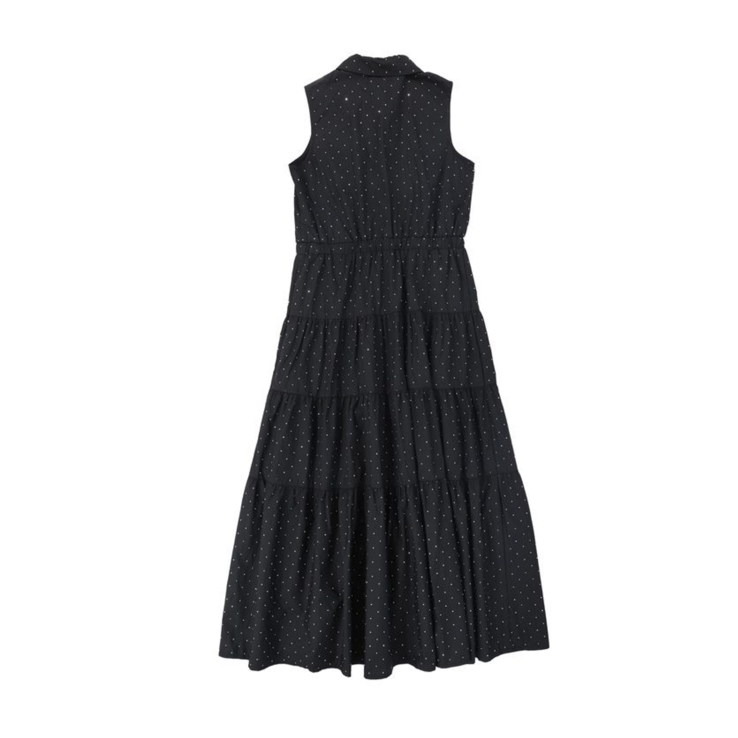 Valentina Black Rhinestone Collared Jumper