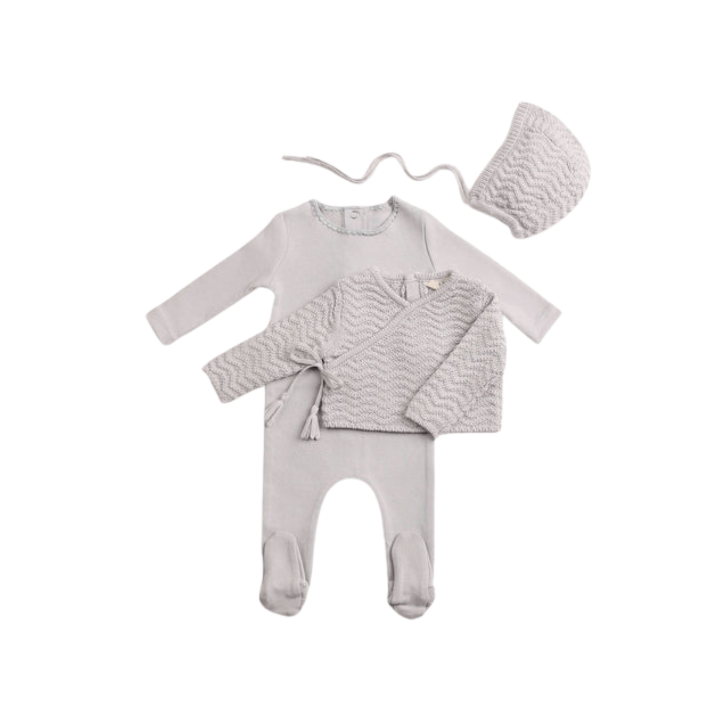 Bee And Dee Fortress Herringbone Cardigan Footie