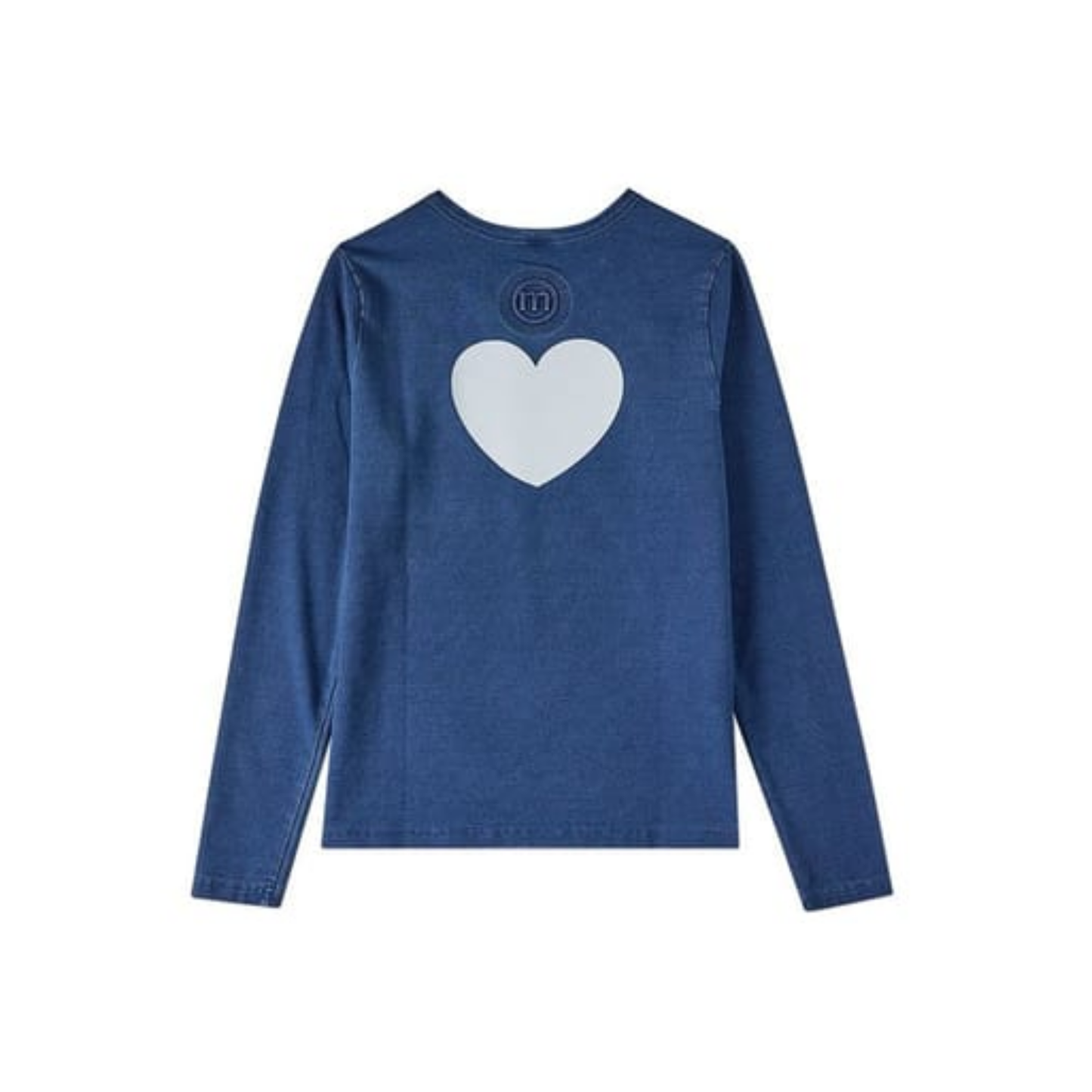 Memoi Dark Denim Denim Heart Long Sleeve T-Shirt
