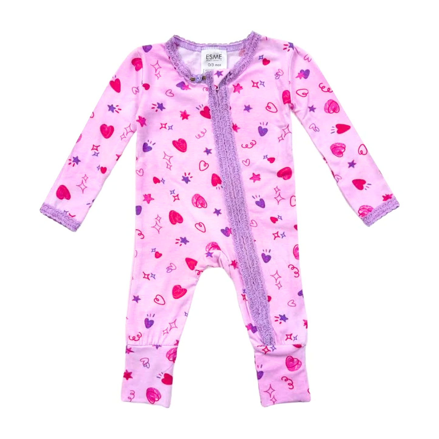 Esme Doodle Lace Flip-Footie