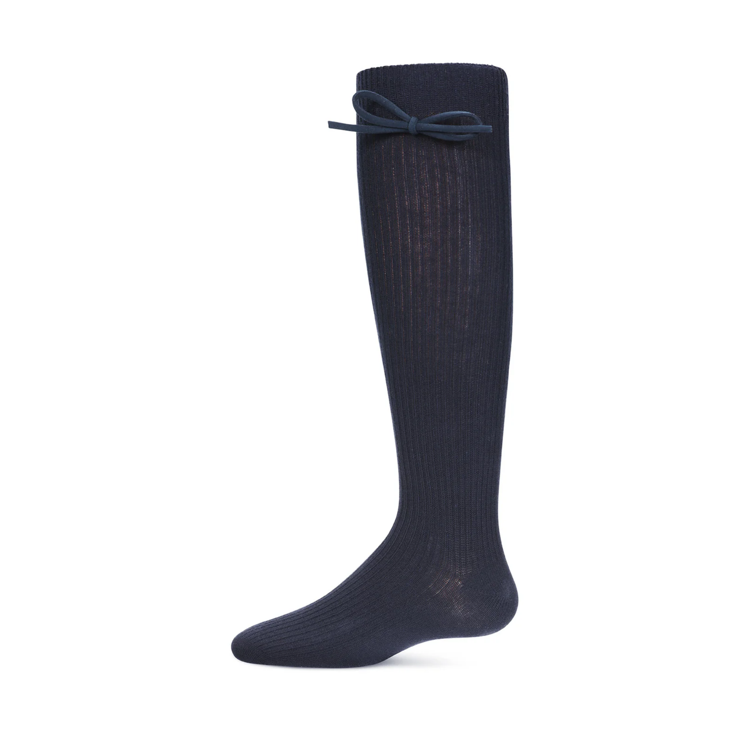 Memoi Girls Ribbed Bow Knee-High Socks - Mkf-2007