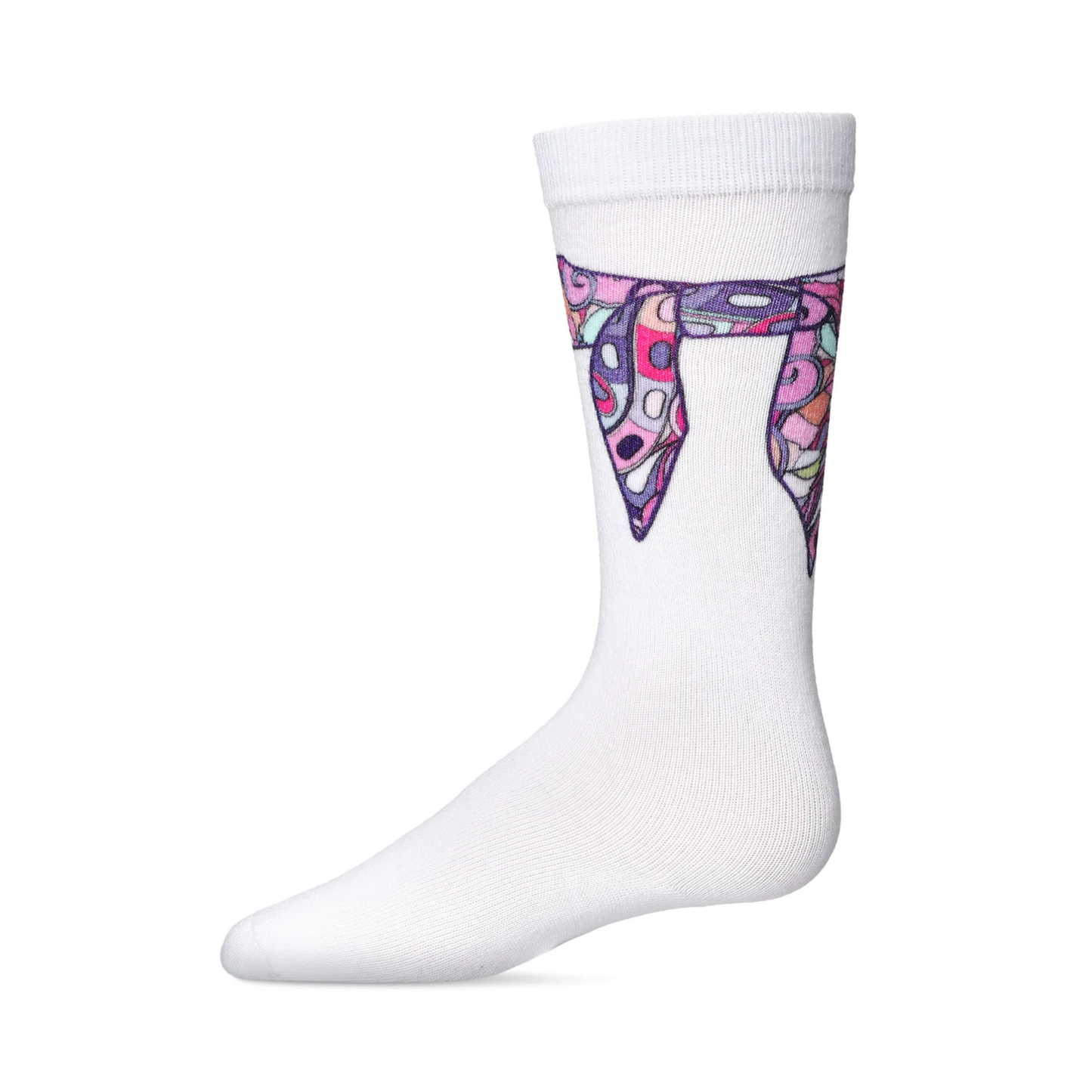 Memoi Girls Silk Tie Knot Cotton Blend Knee High Sock