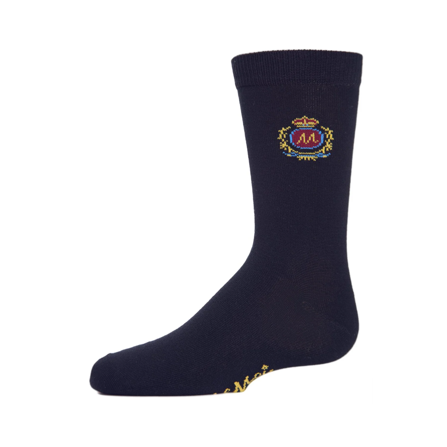 Memoi Boys Sophisti-Crest Mercerized Cotton Blend Crew Socks - Mk-168