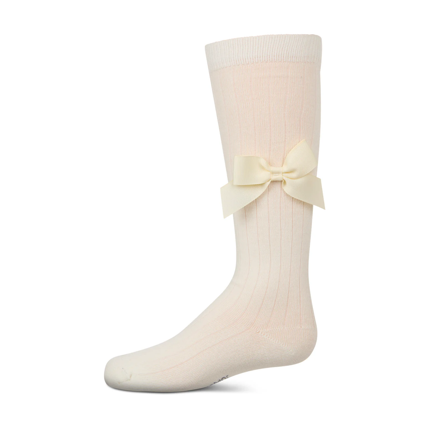 Memoi Ribbed Bow Knee High - MKF-7189