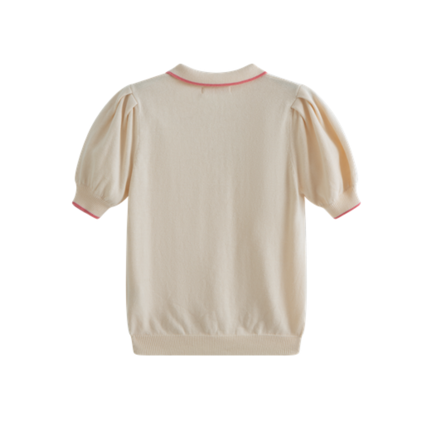C'Era Una Volta Cream Maria Knitted Short Sleeve Polo Sweater