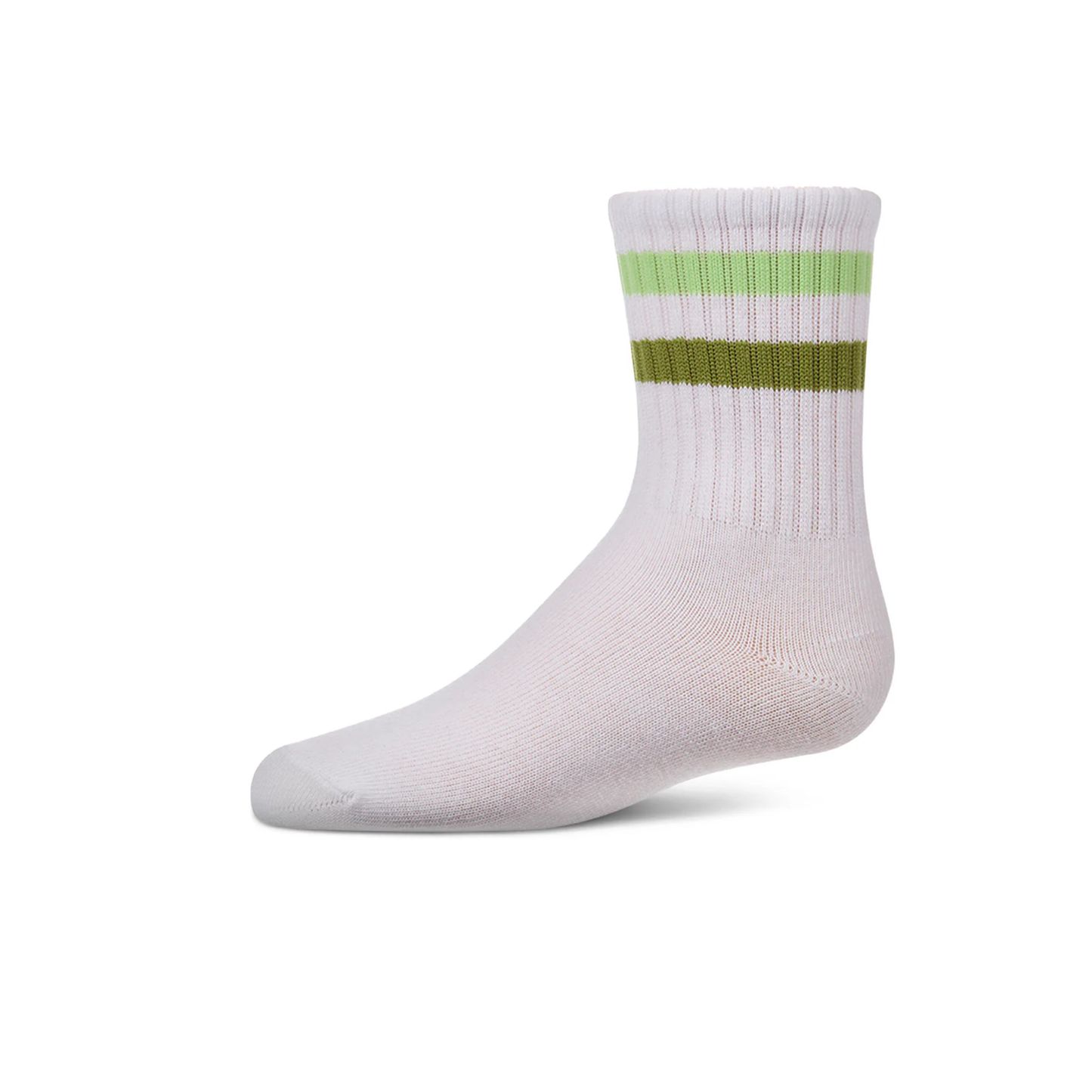 Memoi Green Double Stripe Crew