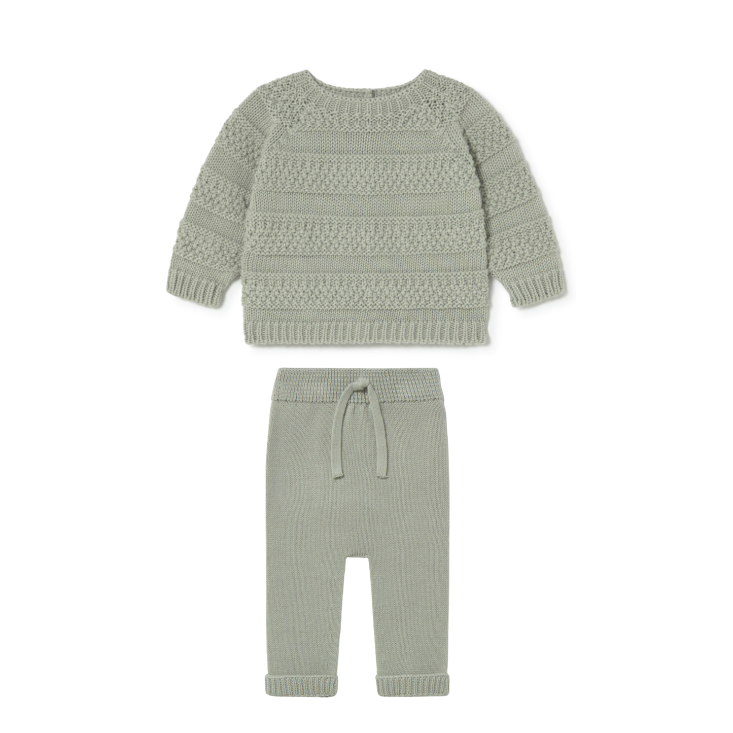 Li & Me Apple Monochrome Striped Knit Pants Set