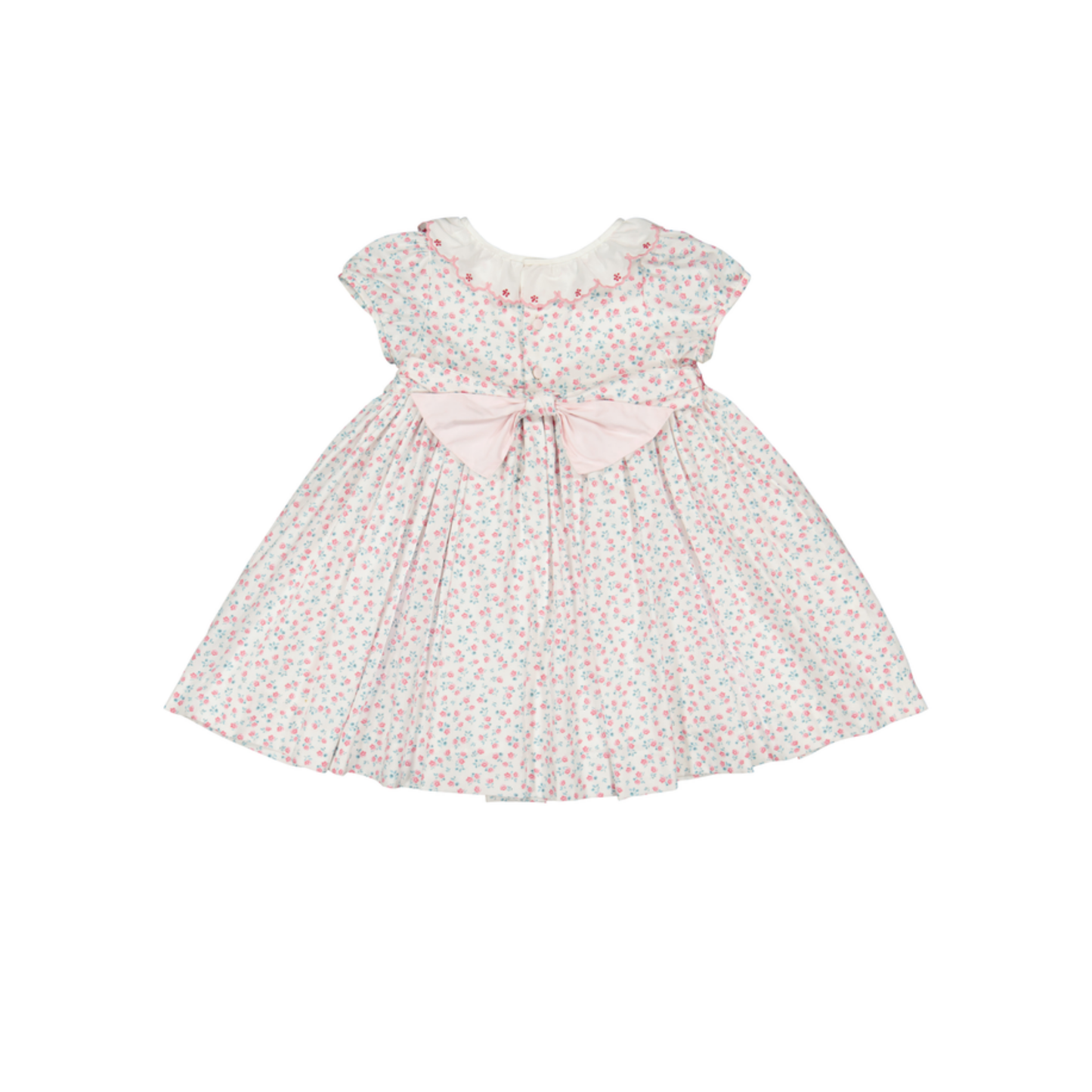 Antoinette Paris Pink Isadora Floral Short Puff Empire Dress