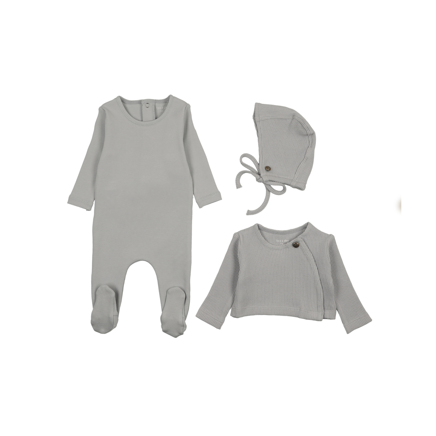 Bee And Dee Dusty Blue Waffle Sweater Set