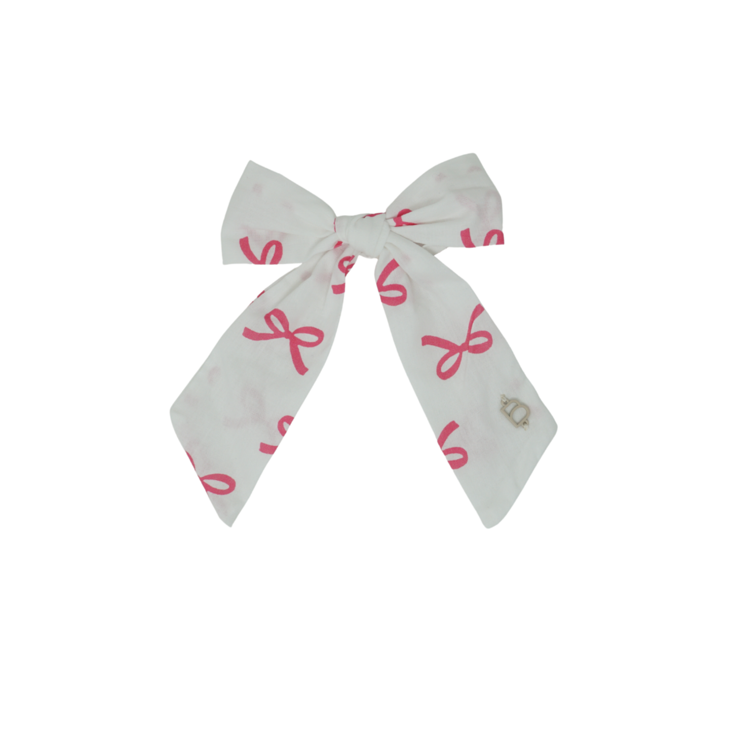 Bandeau Hot Pink Bows Cotton Bow Printed Collection Large Bow Clip