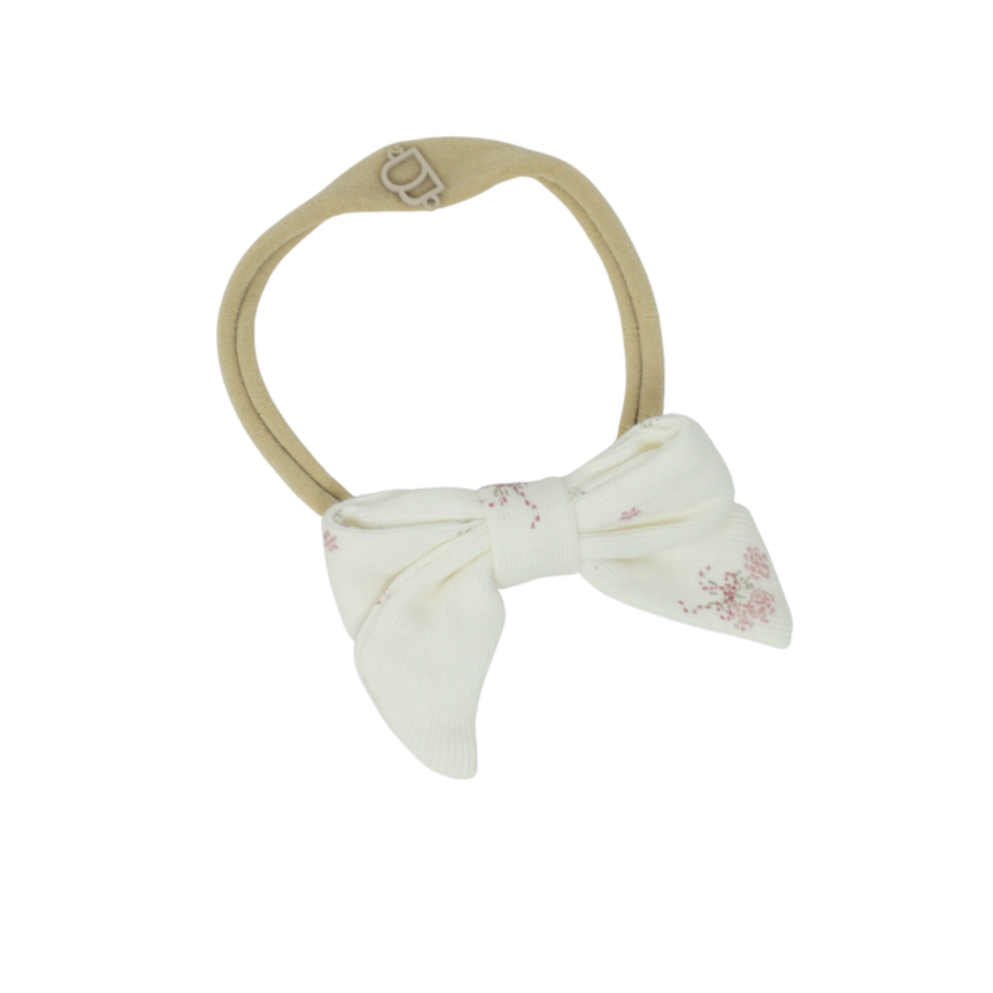 Bandeau Pink Flower/ White Dainty Prints On Soft Fabric Collection Baby Nylon Band