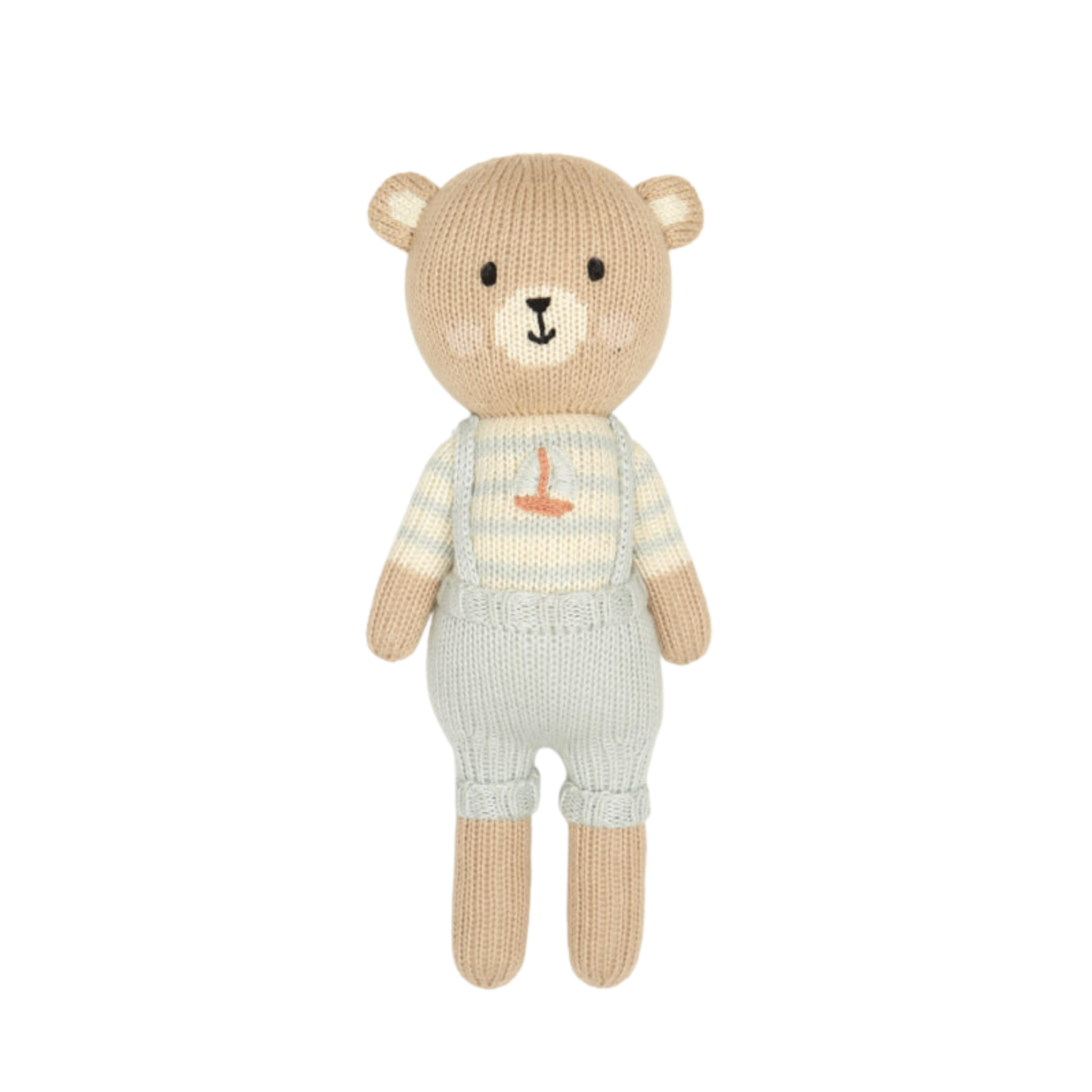 TunTun Natural & Light Blue Arthur The Bear With Sailboat
