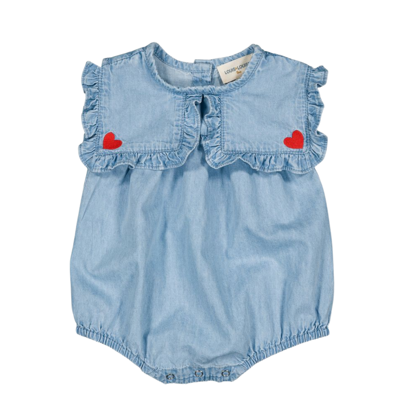 Louis Louise Light Blue Celesta Chambray Sleeveless Romper