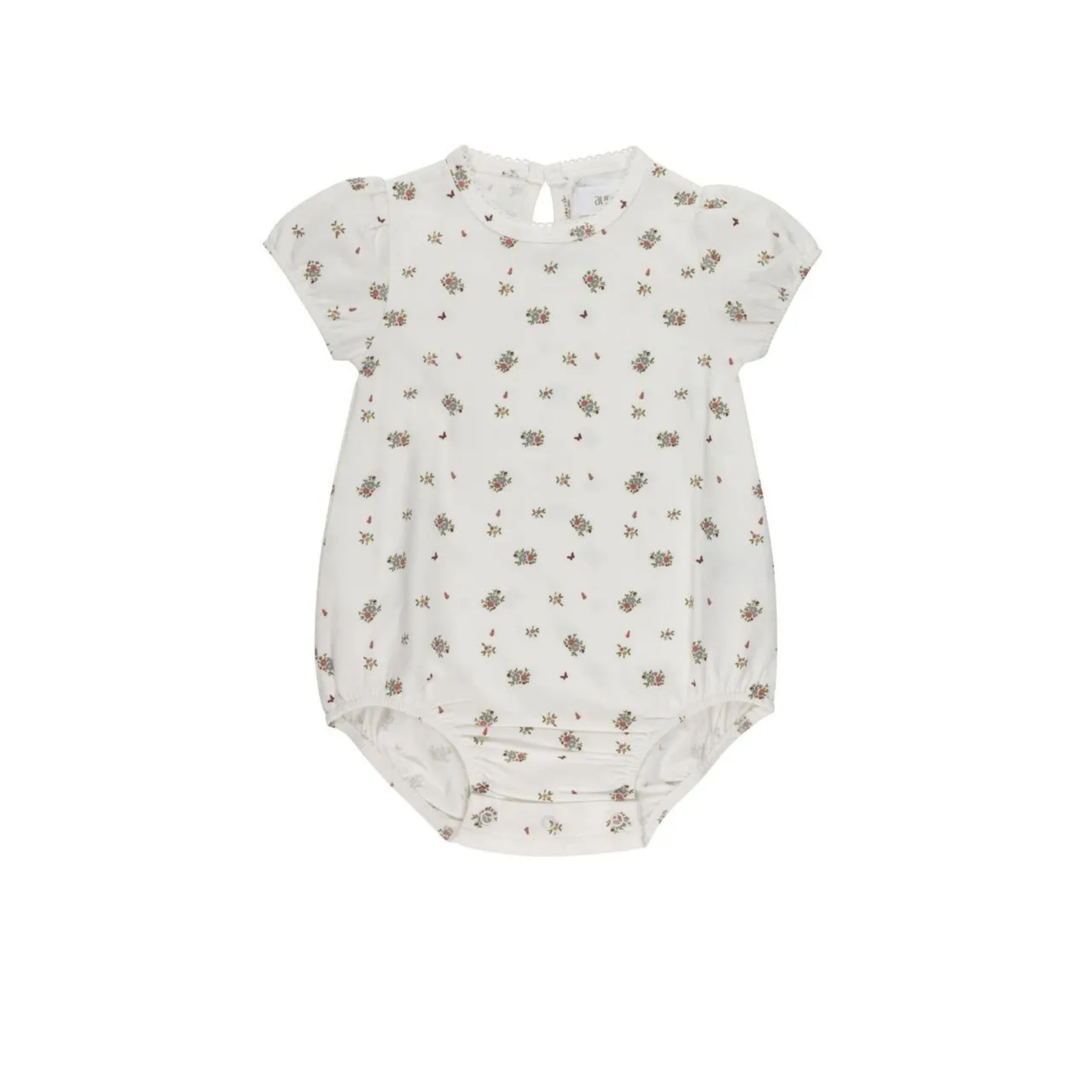 Aurora Ivory Pink Jersey Cotton Floral Print Collection Romper