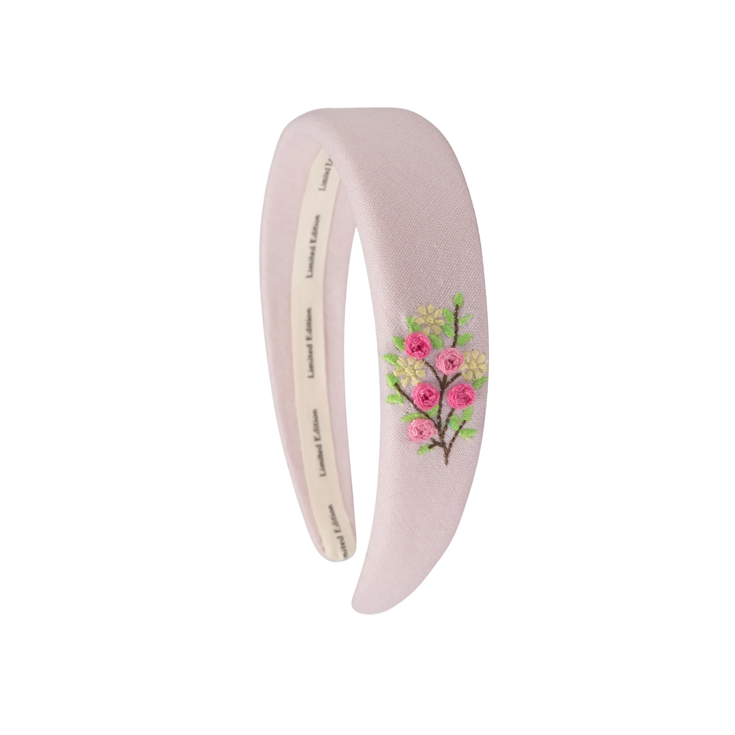 Limited Edition Pale Pink Floral Embroidered Headband