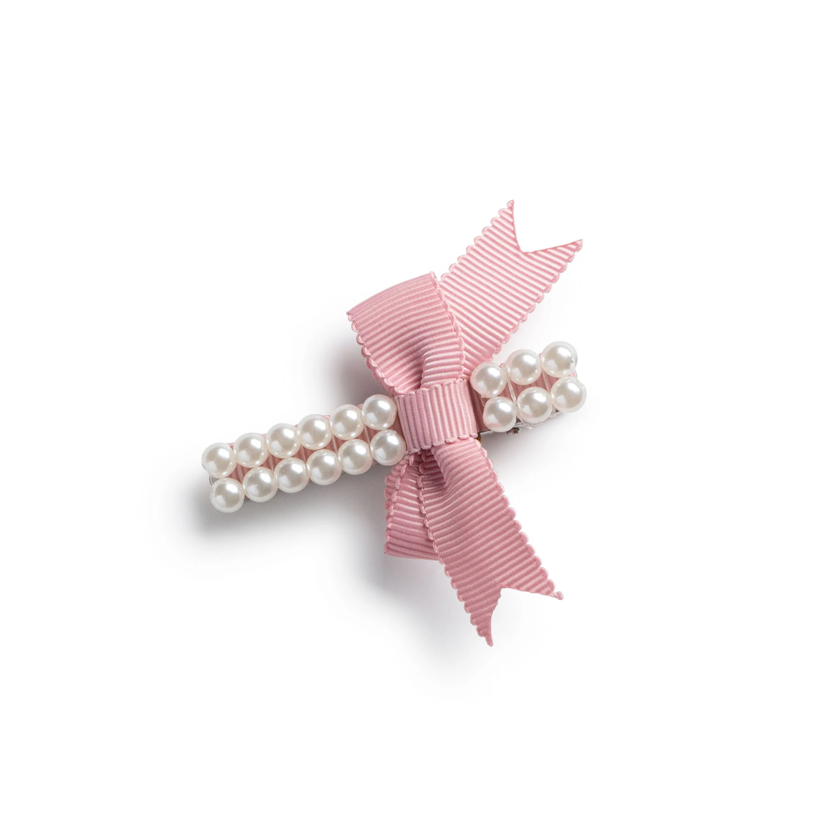 Halo Molly Double Strand Pearl Grosgrain Bow Clip