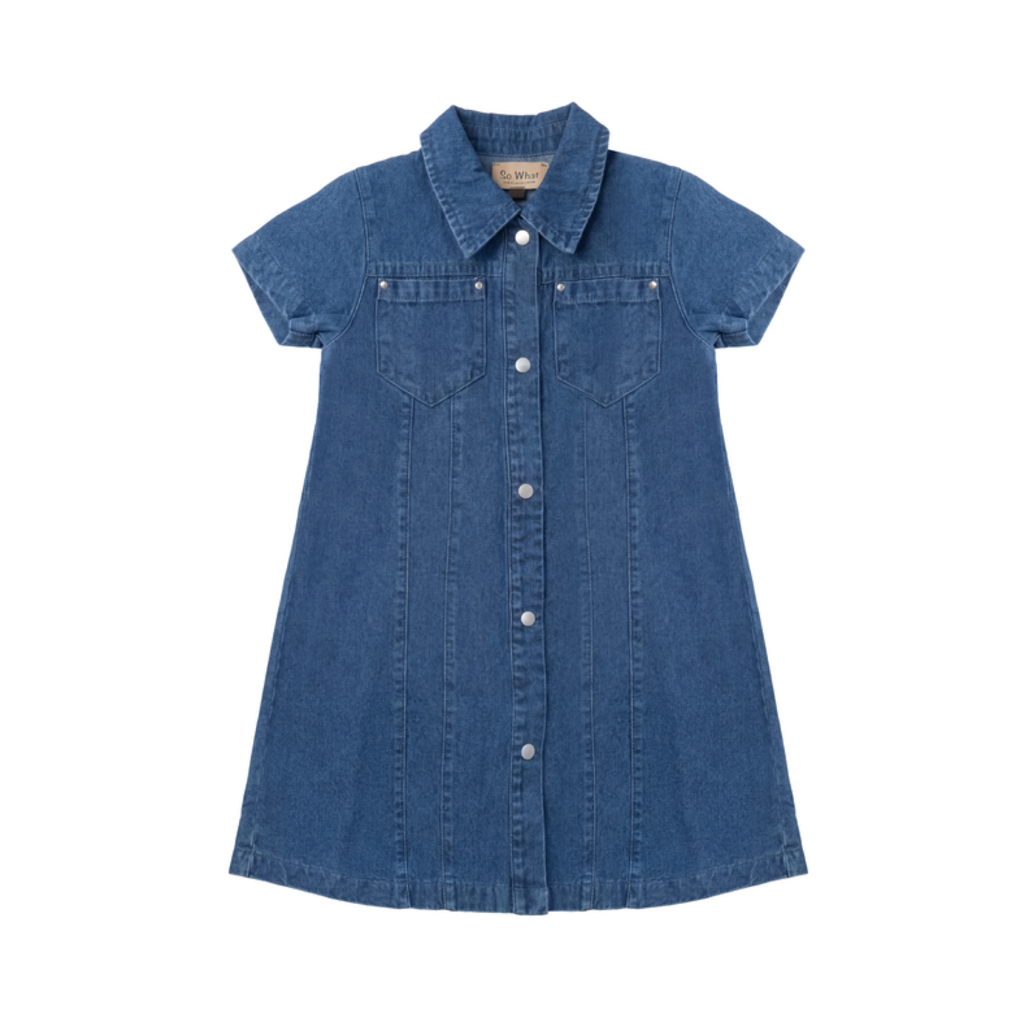 So What Light Denim Colored Denim Dress
