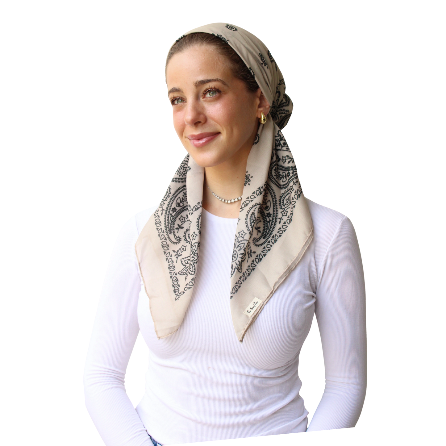 The Scarf Bar Short Classic Pretied Paisley Headscarf