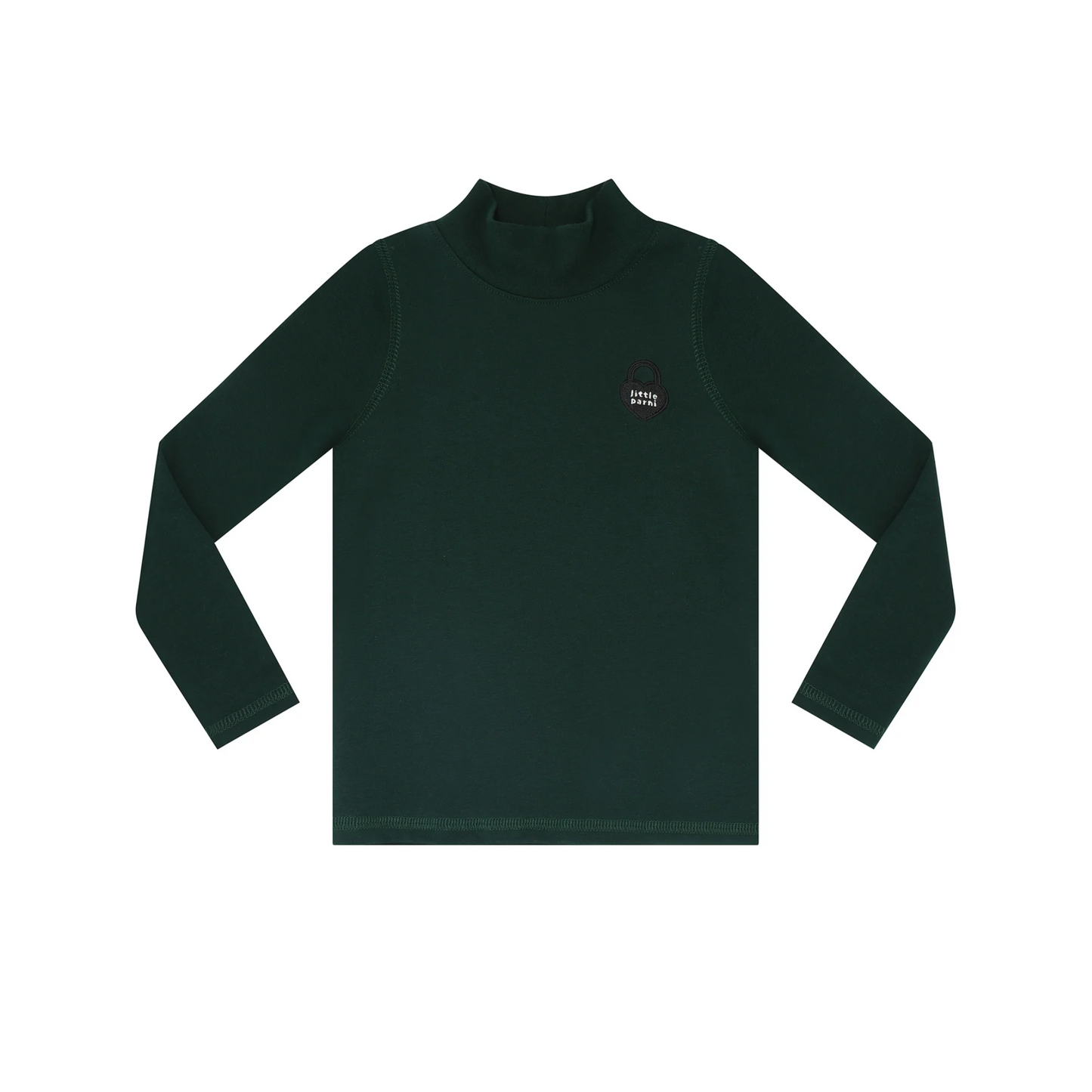 Little Parni Solid Mockneck Heart Top