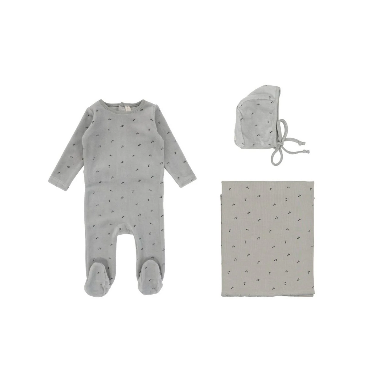 Lilette Scattered Cherry Velour With Blanket