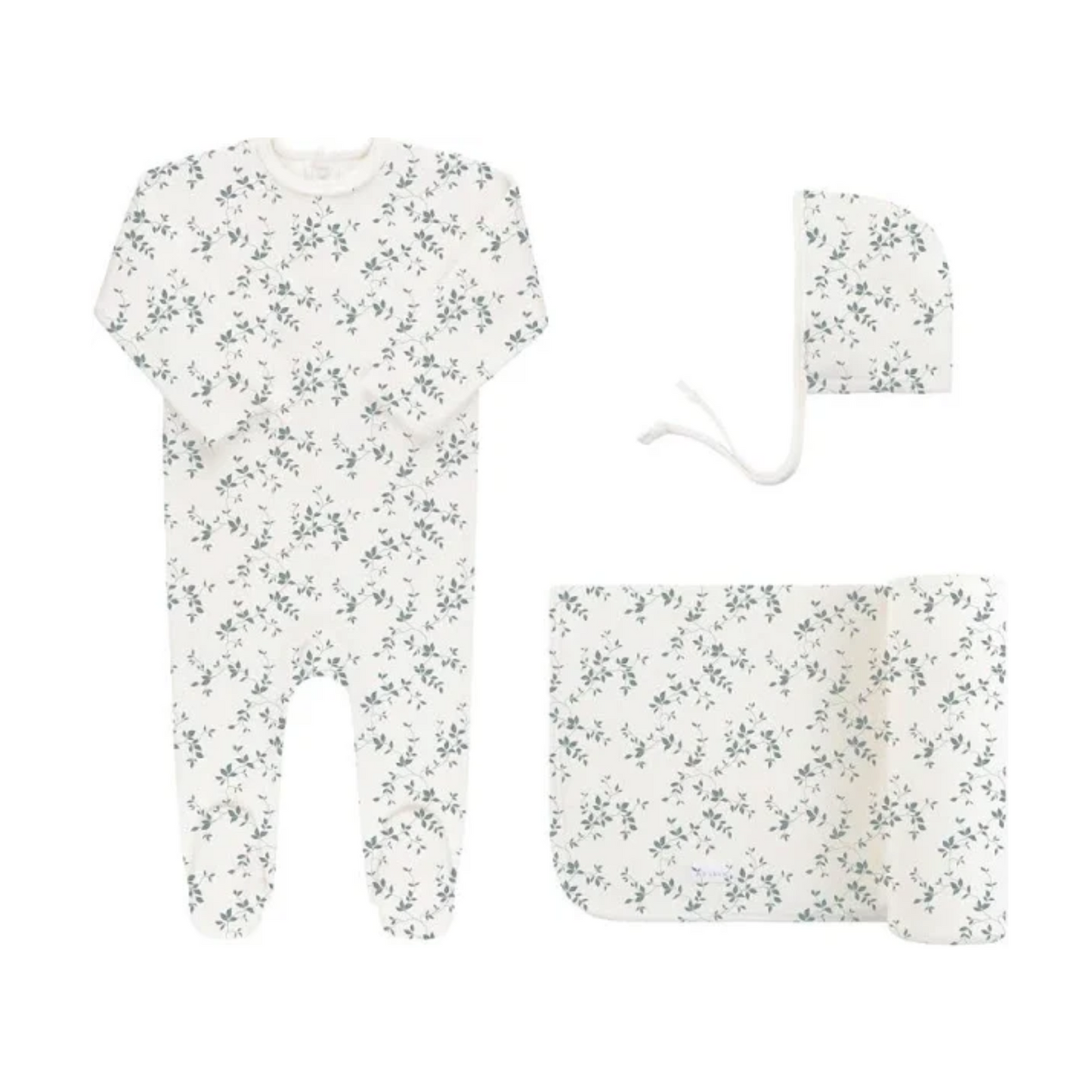 Ely`s & Co Velour Vine Pattern Footie