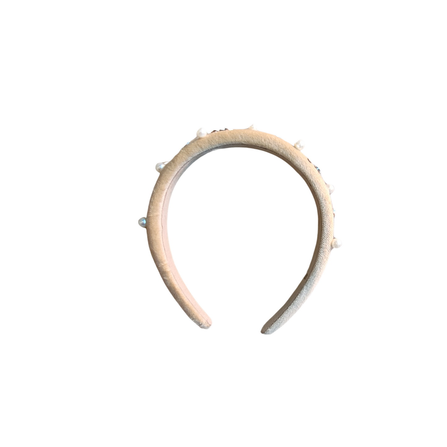 Bari Lynn Crystallized Thin Velvet Pearl Star Headband