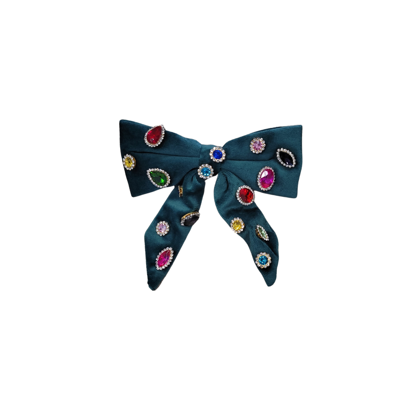 Bari Lynn Velvet Jewel Tail Bow Clip