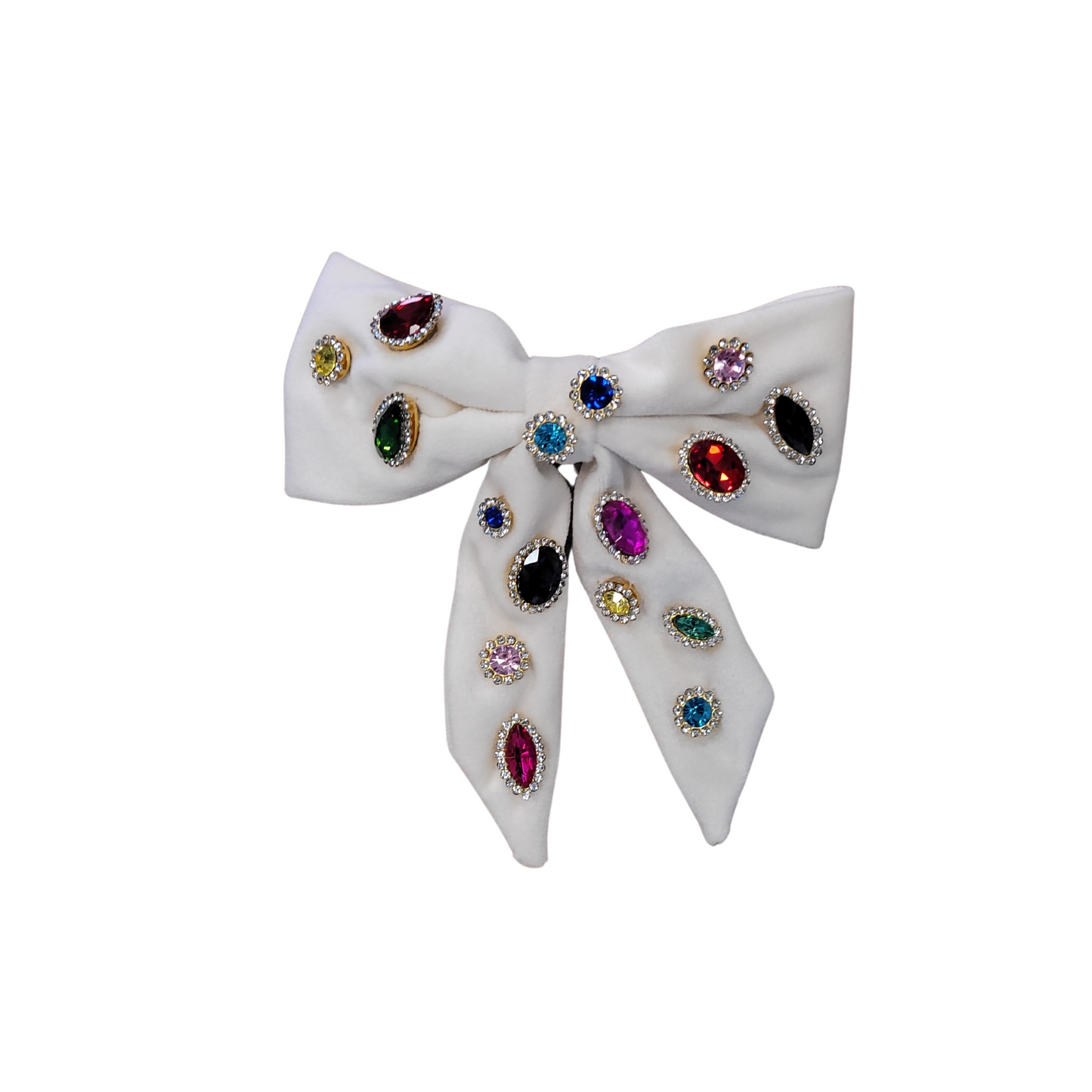Bari Lynn Velvet Jewel Tail Bow Clip
