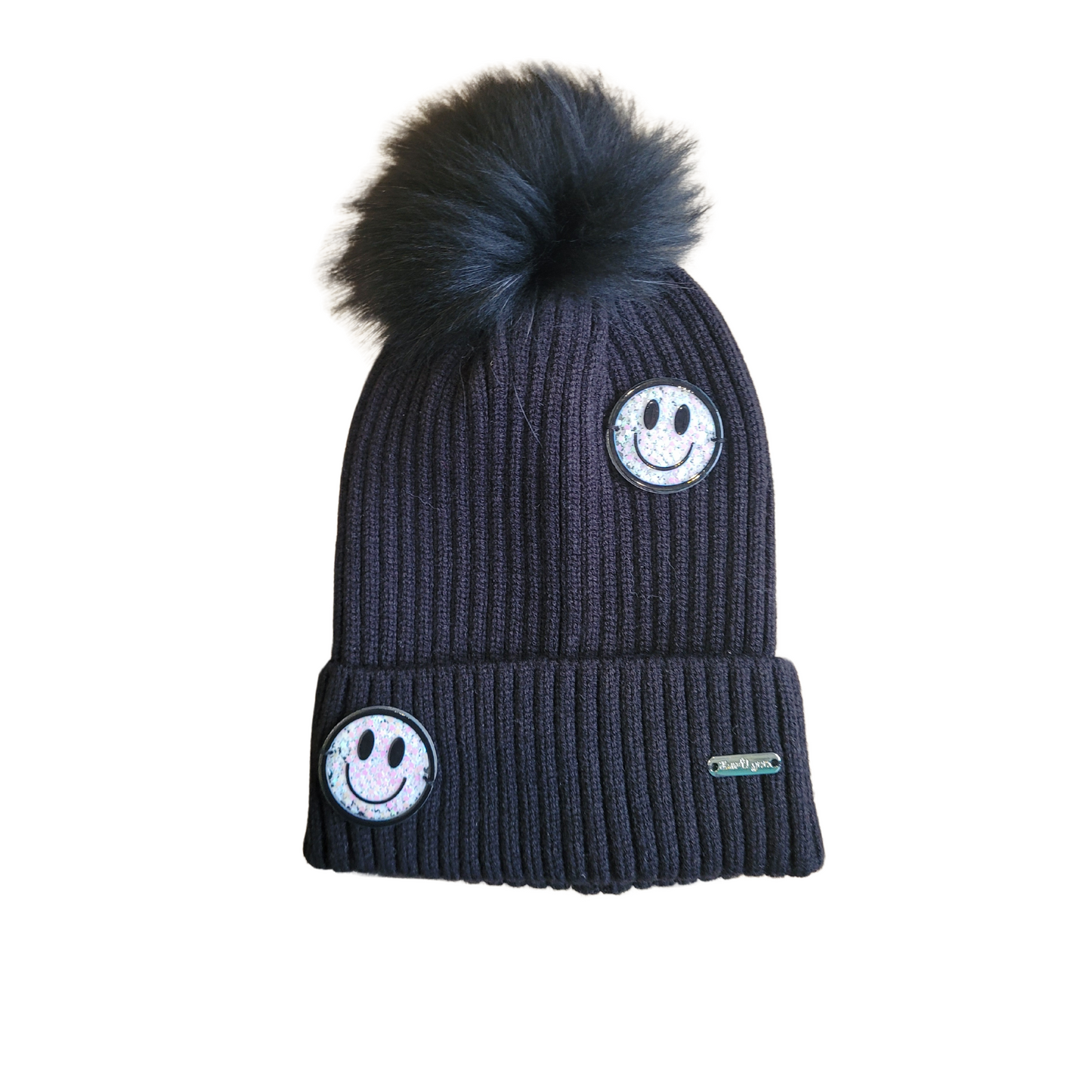Bari Lynn Confetti Smile Hat with Fur pom