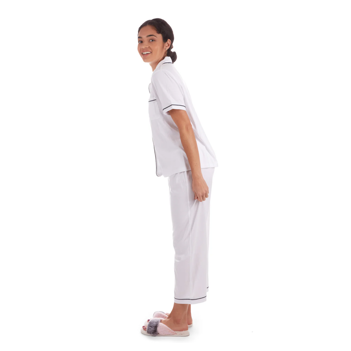 Collection Notch Collar Capri PJ Set