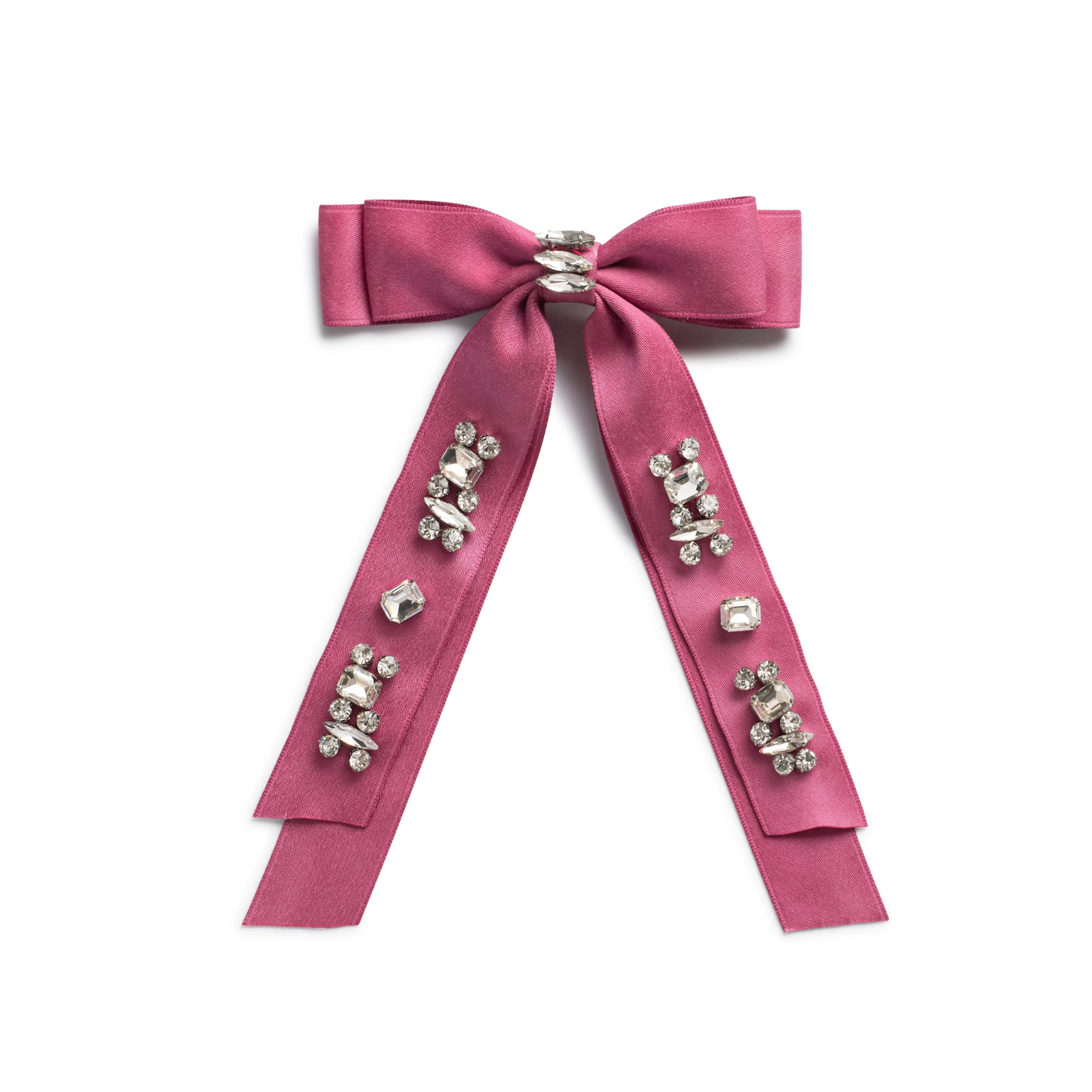 Halo Rock Candy Rhinestone Embellished Satin Bow Clip