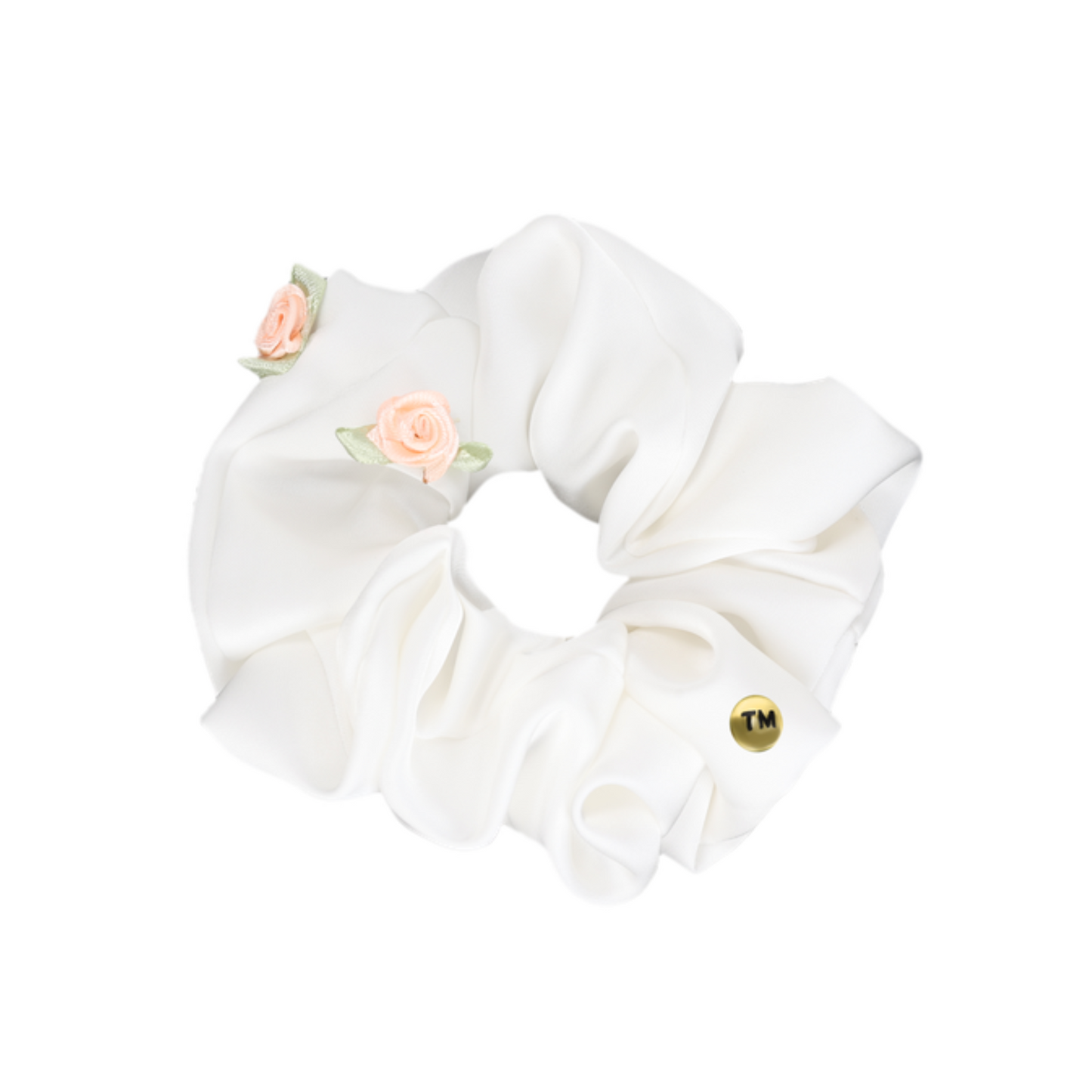 Tis Me Satin Mini Flowers Scrunchie with Red Flower