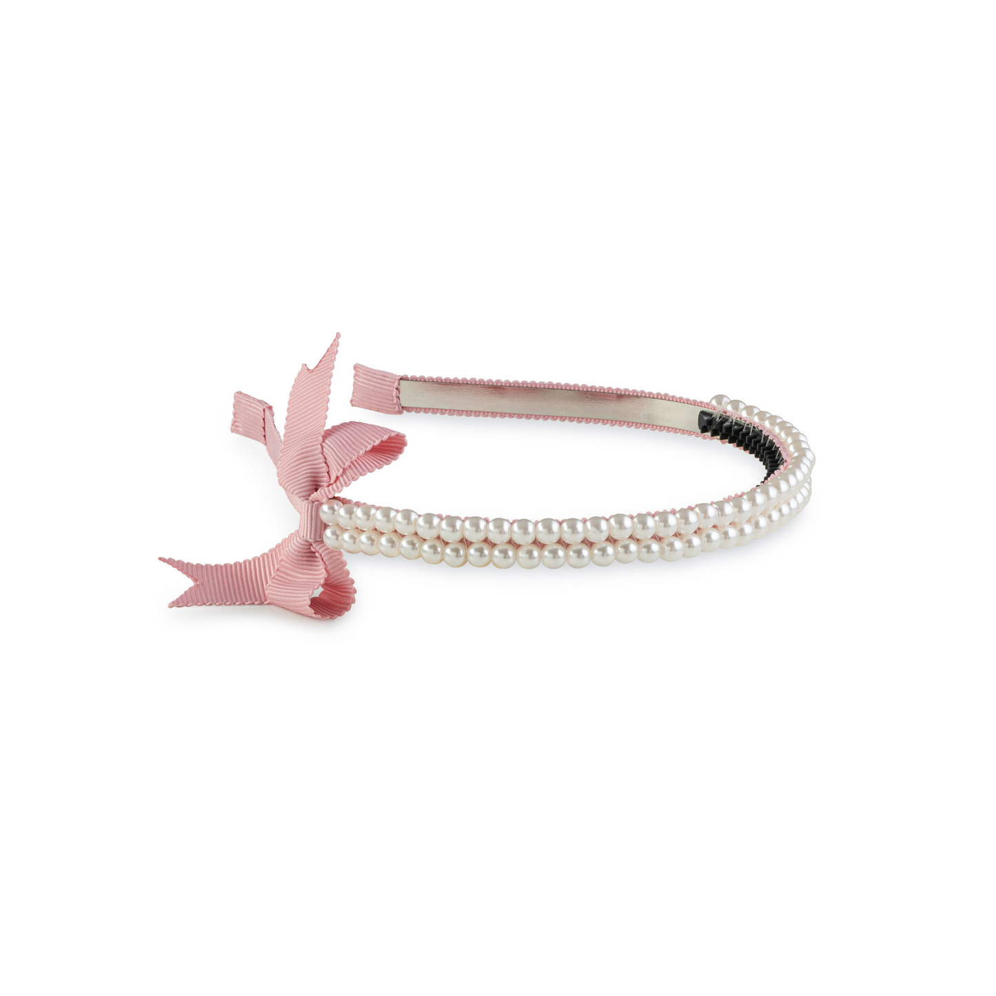 Halo Molly Double Strand Pearl Grosgrain Bow Headband