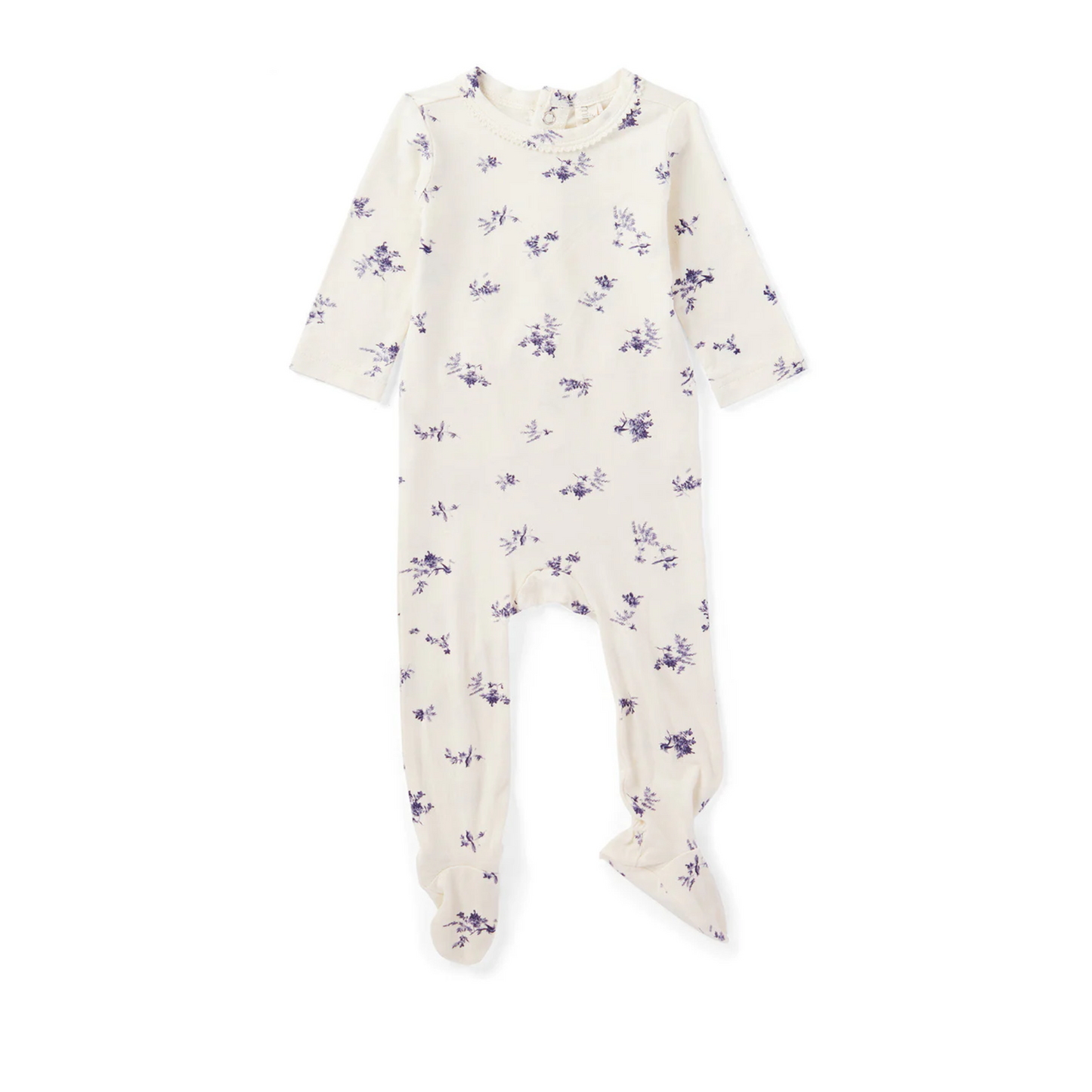 MiniMoi Toddler Girls Floral Rayon from Bamboo Toile Footie