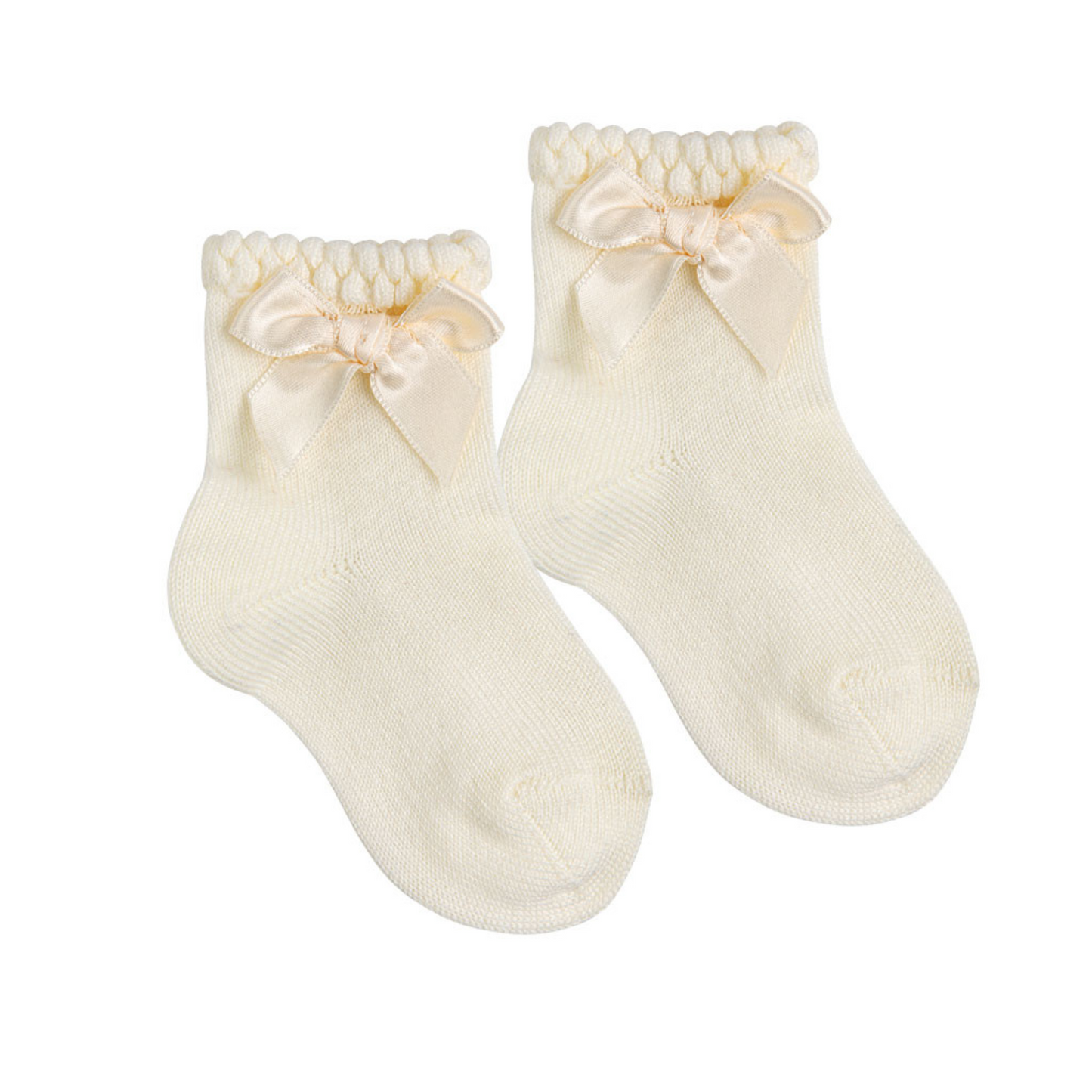 Condor Purl Cuff Sock With Bow