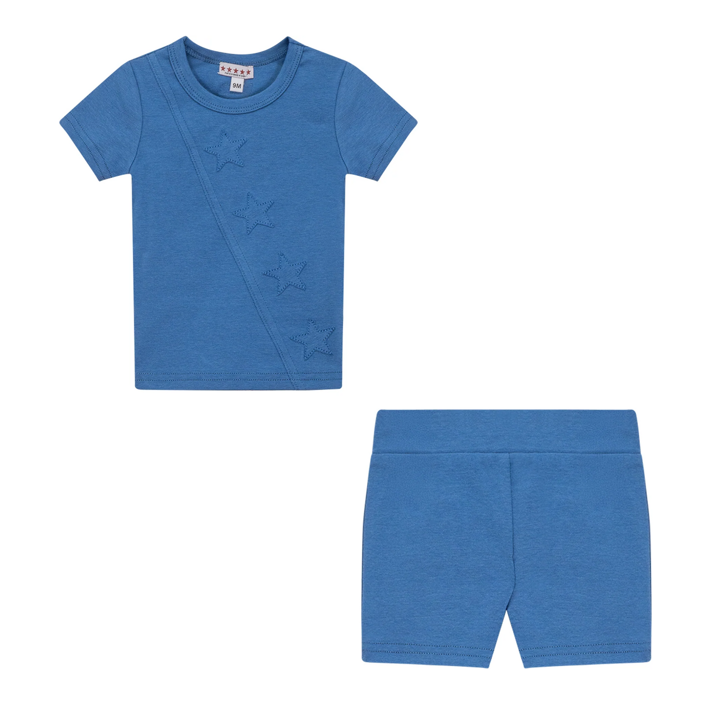 5 Stars Girls Rib Short 2 PCS Set With Stars