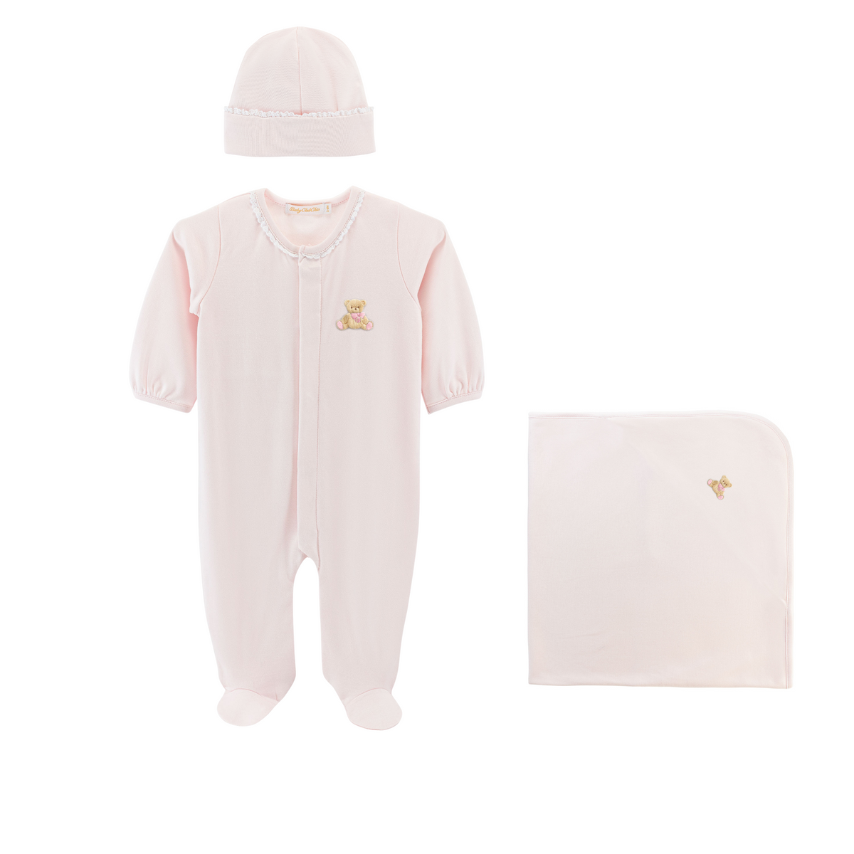 Baby Club Chic Toys Girl Footie with Lace Trim Set
