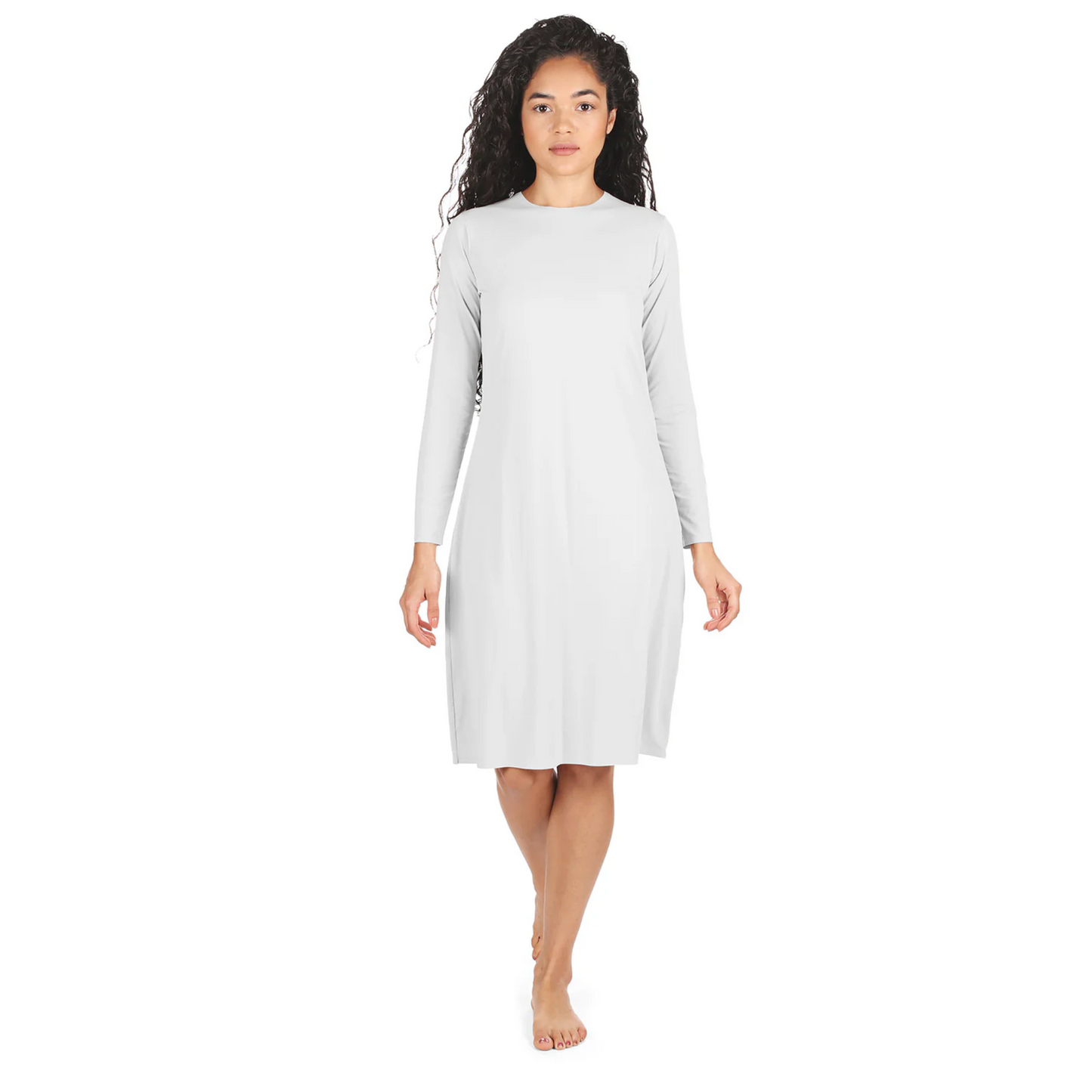 Collection Women`s Bonded Long Sleeve Slip Dress