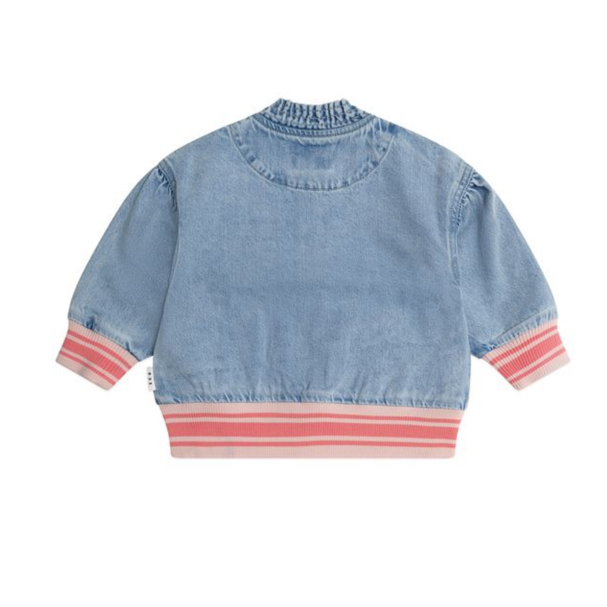 Huxbaby Dreamy Denim Strawberry Bomber Jacket