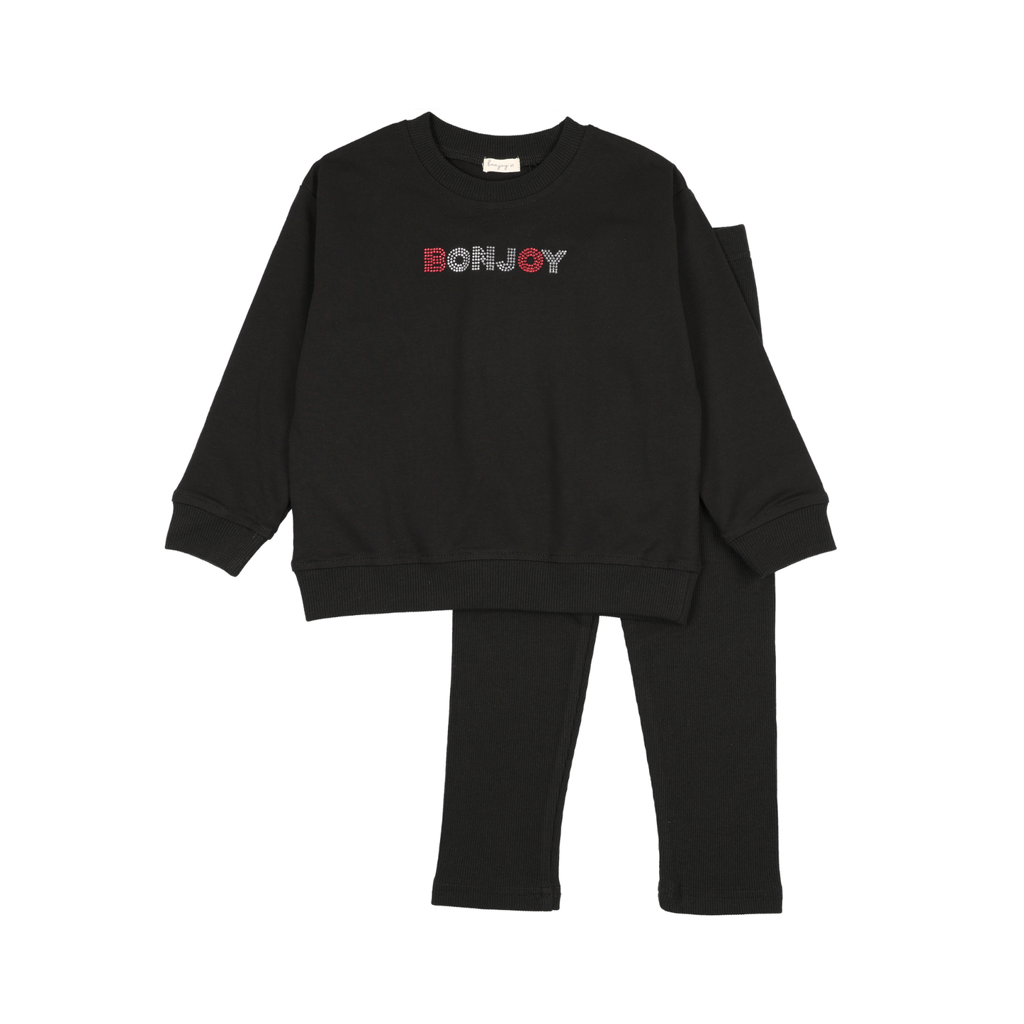 Bonjoy Rhinestone Sweatshirt Set