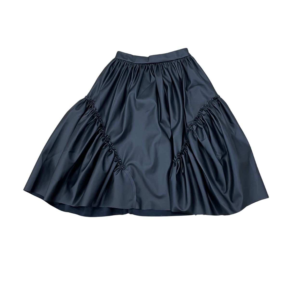 Christina Rhode Ruffle Leather Skirt