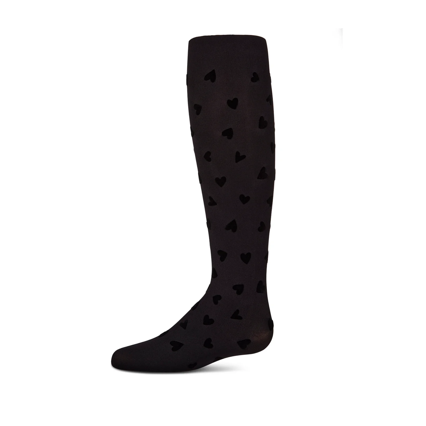 Memoi Heart To Heart Flocked Opaque Tights - MKF-4088