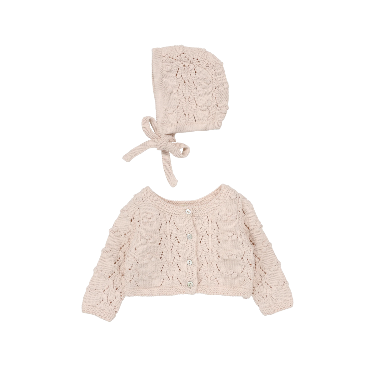 Lilette Popcorn Weave Cardigan Set